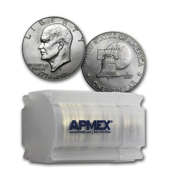 1976-S 40% Silver Eisenhower Dollar 20-Coin Roll BU (Type 1) 1976-S 40% Silver Eisenhower Dollar 20-Coin Roll BU (Type 1)